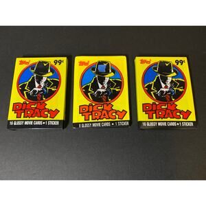 1990 Topps Dick Tracy Trading Cards Sealed Pack Lot of 3